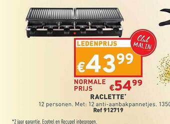 Trafic Raclette aanbieding