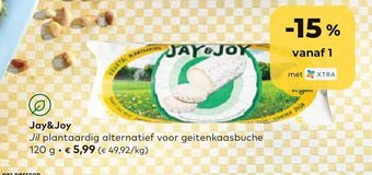 Bio Planet Jil plantaardig alternatief voor geitenkaasbuche 120 gram aanbieding