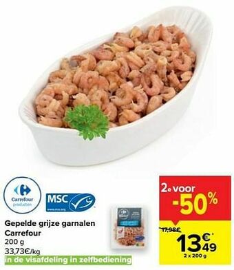 Carrefour Market Gepelde grijze garnalen carrefour aanbieding