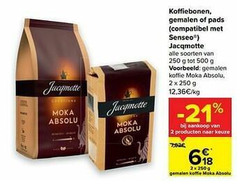 Gemalen koffie moka absolu