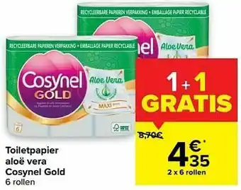 Carrefour Market Toiletpapier aloë vera cosynel gold aanbieding