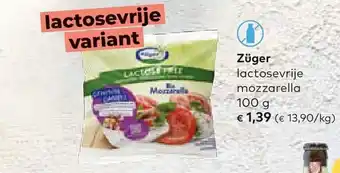 Bio Planet Zuger lactosevrije mozzarella 100 gram aanbieding