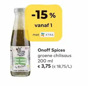 Bio Planet Onoff spices groene chilisaus 200 ml aanbieding