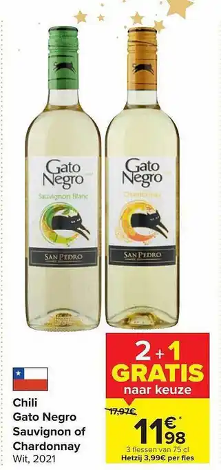 Carrefour Market Gato negro sauvignon of chardonnay aanbieding