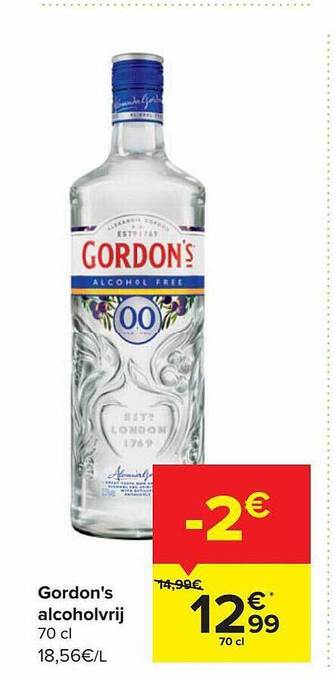 Carrefour Market Gordon's alcoholvrij aanbieding