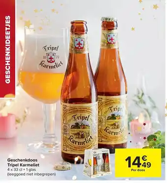 Carrefour Market Geschenkdoos tripel karmeliet aanbieding