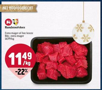 Delhaize Rundstoofvlees aanbieding