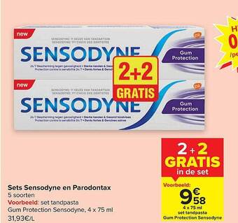 Carrefour Sets sensodyne en parodontax aanbieding