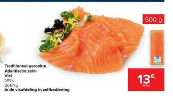 Carrefour Traditioneel gerookte atlantische zalm vici aanbieding