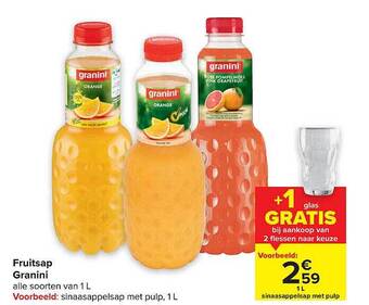 Carrefour Fruitsap granini aanbieding