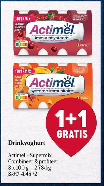Delhaize Drinkyoghurt actimel aanbieding