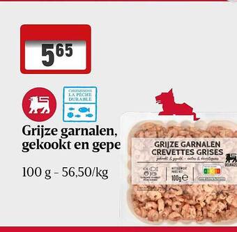 Delhaize Grijze garnalen, gekookt en gepe aanbieding