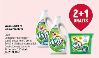 Delhaize Wasmiddel of wasverzachter dreft aanbieding