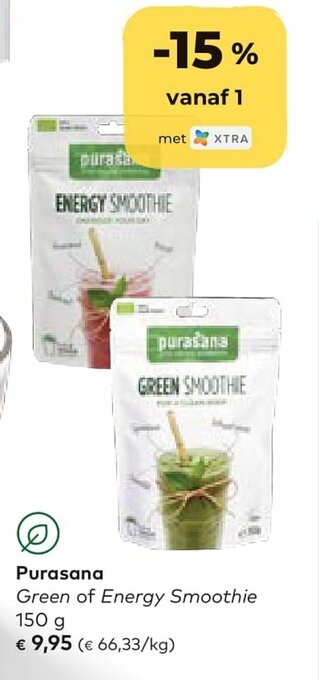 Purasana green of energy smoothie 150 gram