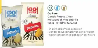Go pure classic potato chips 125 gram