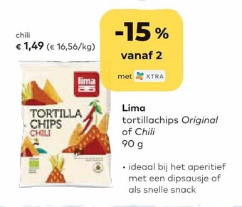 Bio Planet Lima tortillachips original of chili 90 gram aanbieding