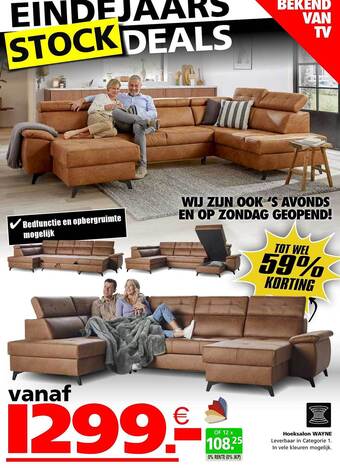 Seats and Sofas Hoeksalon wayne aanbieding