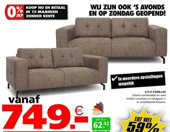Seats and Sofas 2,5+2 cadillac aanbieding