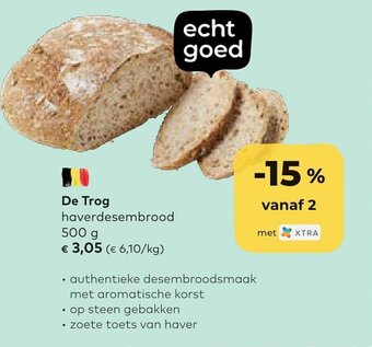 Bio Planet De trog haverdesembrood 500 gram aanbieding