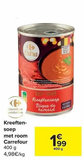 Carrefour Market Kreeftensoep met room aanbieding