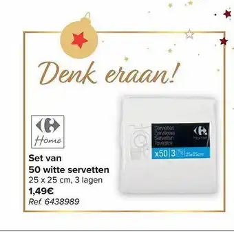 Carrefour Market Set van 50 witte servetten aanbieding