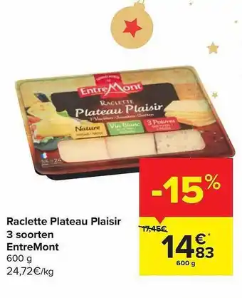 Raclette plateau plaisir 3 soorten entremont