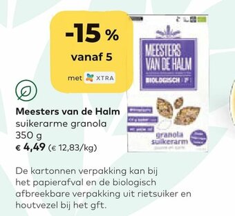 Meesters van de halm suikerarme granola 350 gram