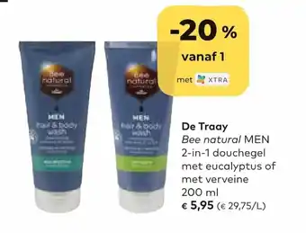 De traay bee natural men 2-in-1 douchegel met eucalyptus of met verveine 200 ml