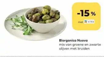 Bio Planet Mix van groene en zwarte olijven met kruiden aanbieding