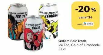 Bio Planet Oxfam fair trade ice tea, cola of limonade 33 cl aanbieding