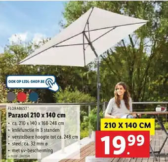Lidl Florabest Parasol 210x140cm aanbieding