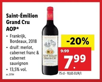 Lidl Saint-Emilion Grand Cru AOP* aanbieding