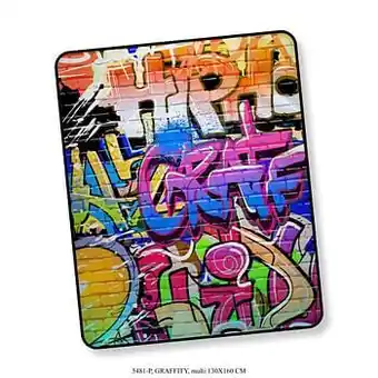 Leen Bakker Good Morning plaid Graffity - veelkleurig - 130x160 cm - Leen Bakker aanbieding