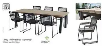 Multi bazar Derby tafel alu teak aanbieding