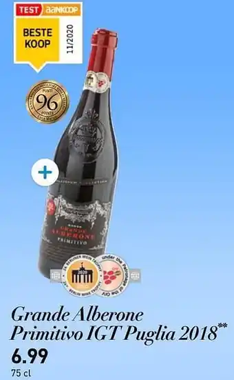 Grande alberone primitivo igt puglia 2018 75cl
