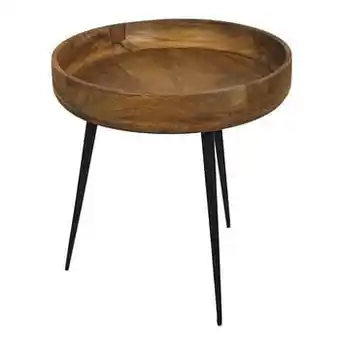Leen Bakker HSM Collection bijzettafel Ventura - naturel/zwart - 40x42 cm - Leen Bakker aanbieding