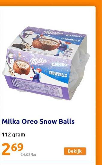 Action Milka oreo snow balls aanbieding