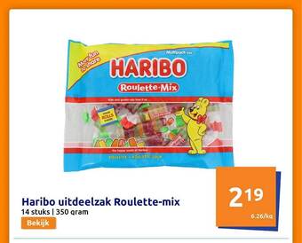 Action Haribo uitdeelzak roulettemix aanbieding