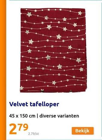 Action Velvet tafelloper aanbieding