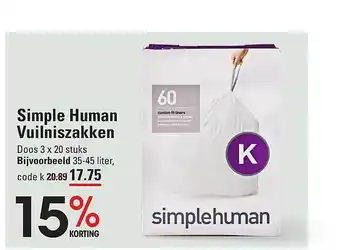 Simple human vuilniszakken