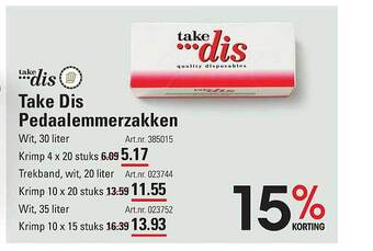 Sligro Take dis pedaalemmerzakken aanbieding