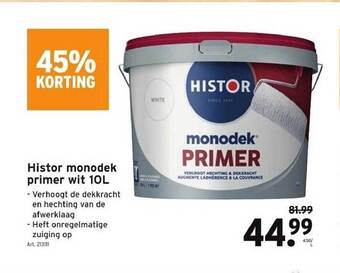 GAMMA Histor monodek primer wit 10l aanbieding