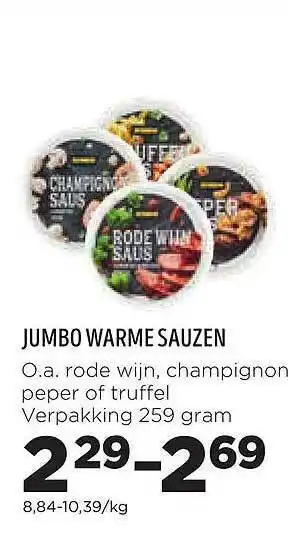 Jumbo warme sauzen