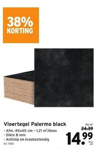 GAMMA Vloertegel palermo black aanbieding