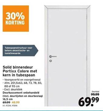 GAMMA Solid binnendeur portixx colore met kern in tubespaan aanbieding