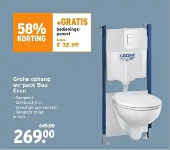 Grohe ophang wcpack bau even