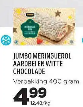 Jumbo Jumbo meringuerol aardbei en witte chocolade aanbieding