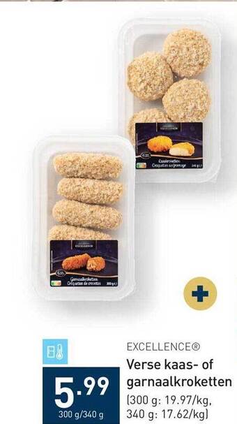 ALDI Excellence verse kaas of garnaalkroketten aanbieding