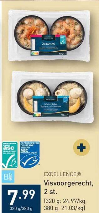 ALDI Excellence visvoorgerecht aanbieding