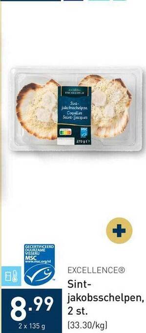 ALDI Excellence sintjakobsschelpen aanbieding